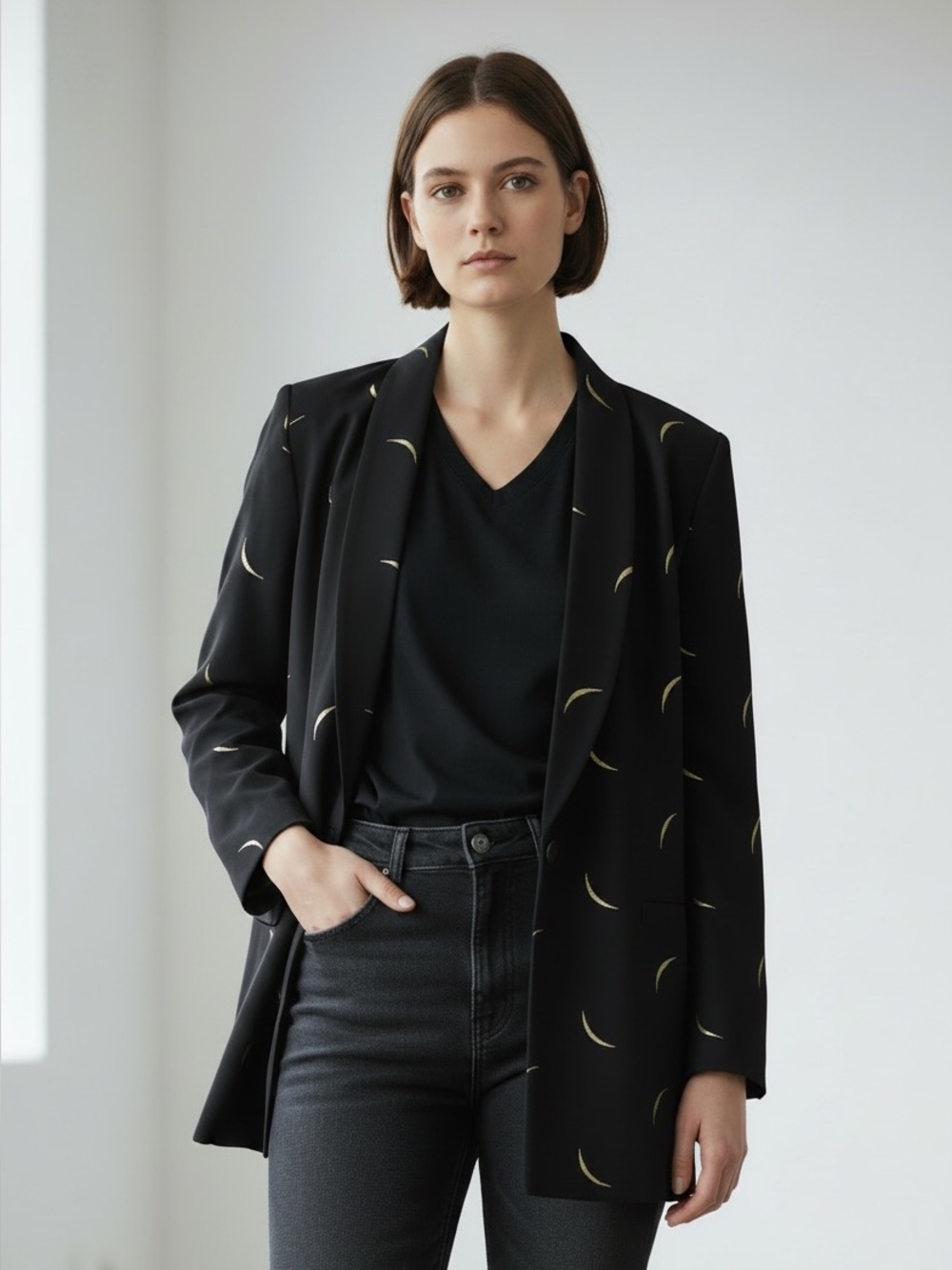 Blazer black with Gold Accents